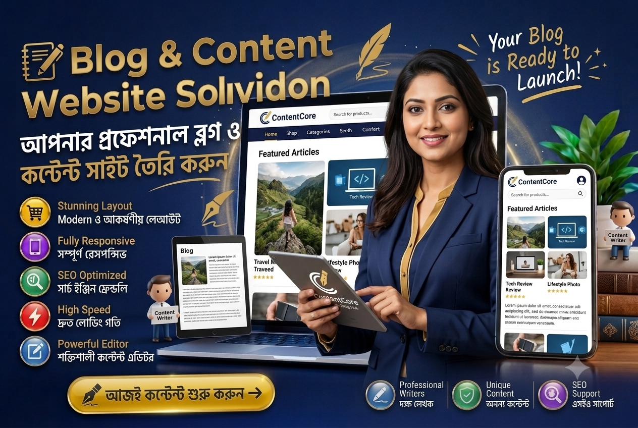Create a block- and content-based website—suitable for any type of design.